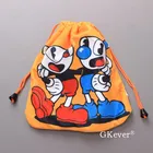 Плюшевый мешочек Cuphead 10 шт.лот, многофункциональная сумка, сумка оранжевого цвета для монет, маленькая сумка, Кошелек со шнурком 20*23 см, детский подарок