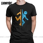 Портал брейтер портал оранжево-голубая Мужская футболка с перфорацией наука splaмужская Футболка С килем футболка из хлопка уникальная одежда женская