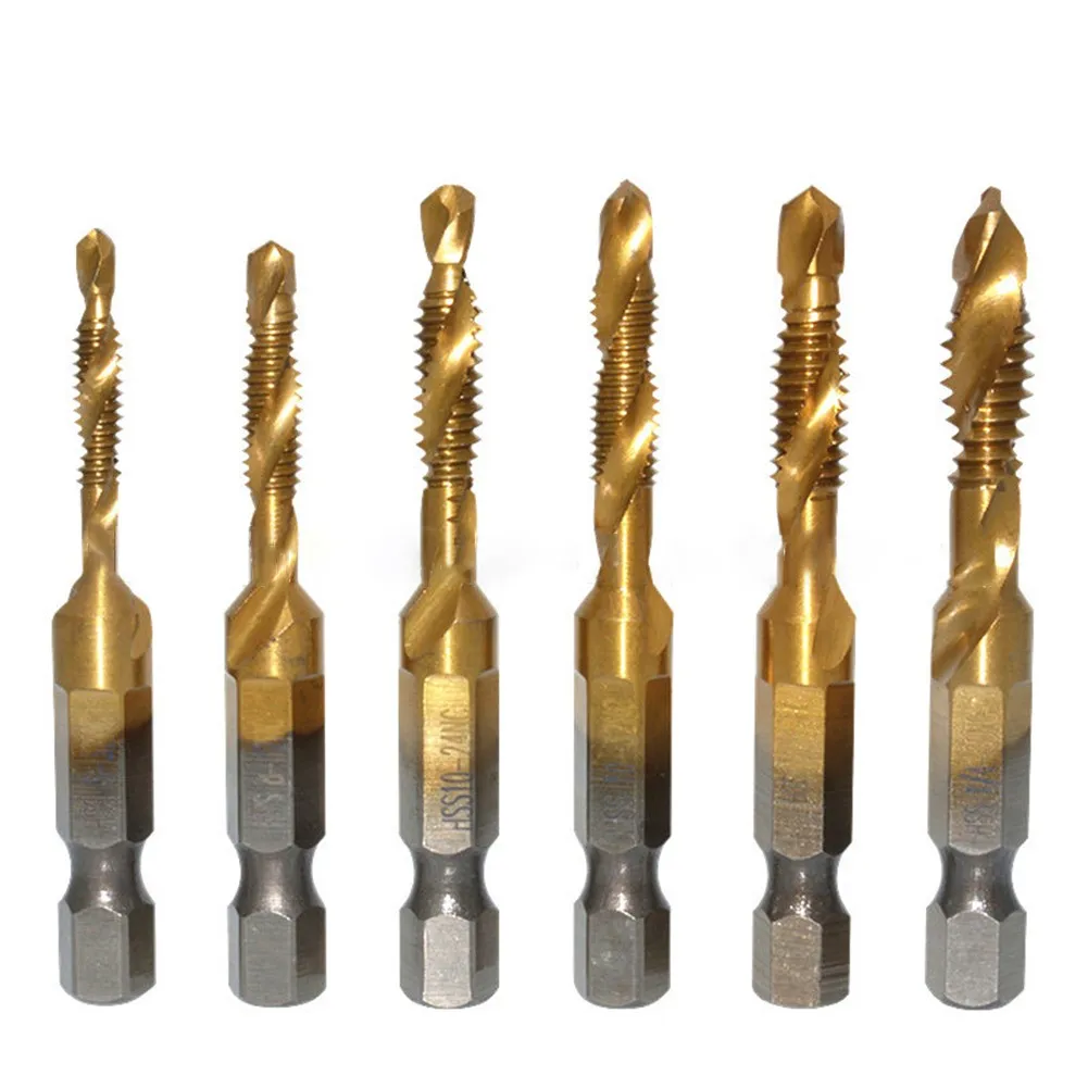 

6.35mm Shank Hex Composite Tap Drill Bits Equipment High Speed Steel Set