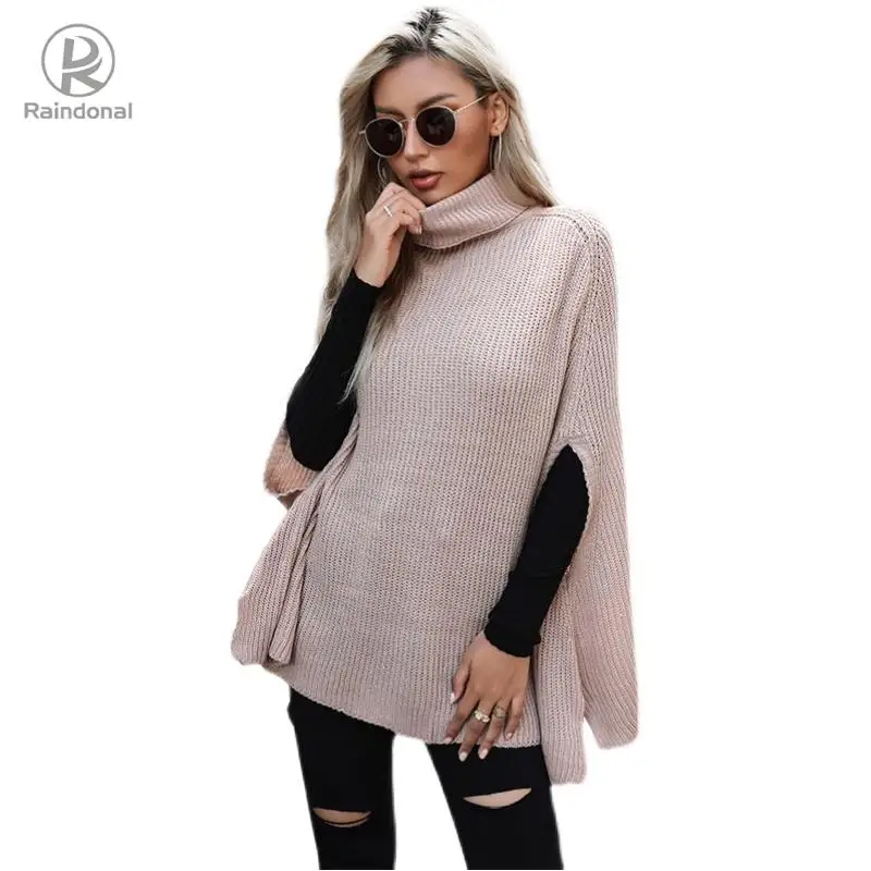 

2022 Sweater Spring New Clothing Women's Warm Solid Color High Neck Shawl Knitted Outer Wear Long Sleeve Top Pulovers Blouses