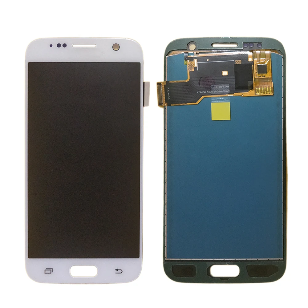 Белый Для samsung Galaxy S7 G930 G930F TFT lcd дисплей кодирующий преобразователь сенсорного экрана в сборе TFT lcd Регулируемая яркость Запасная часть - Цвет: Белый