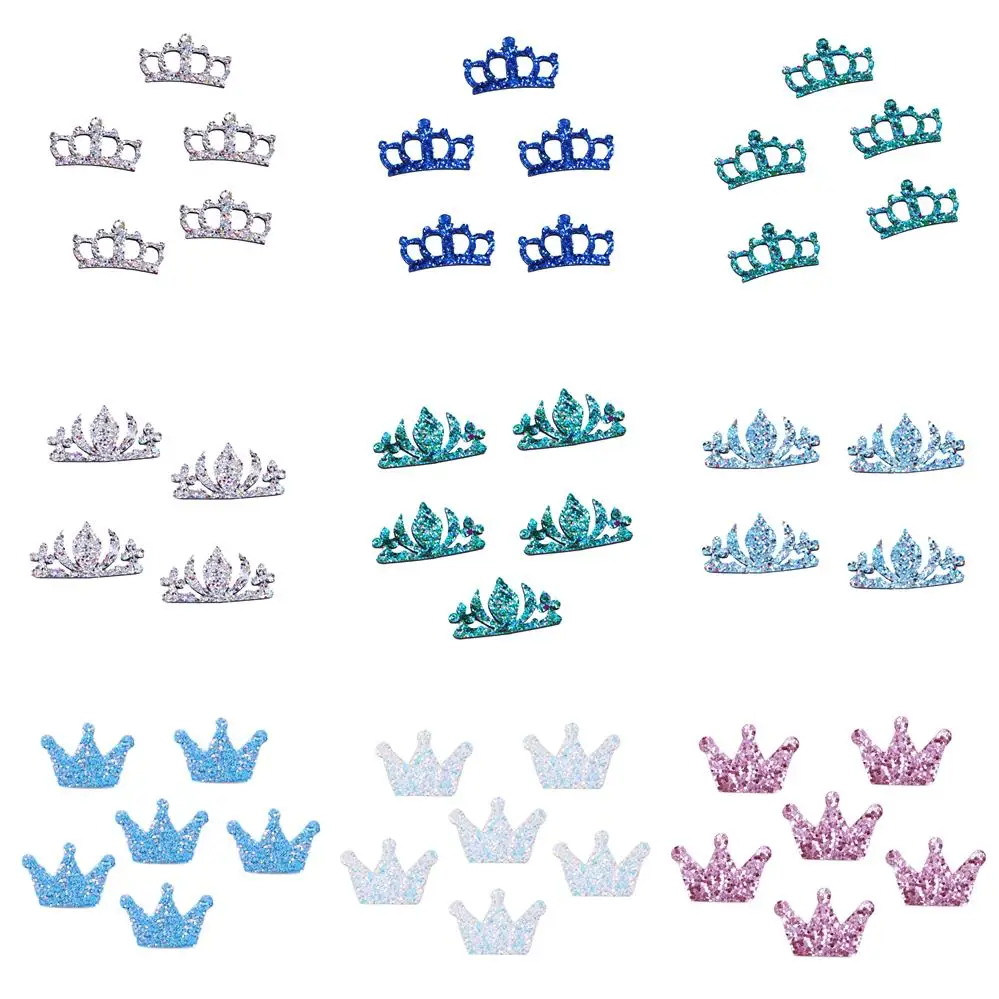 Аппликации в виде короны 10 шт. модные Блестящие нетканые нашивки из войлока