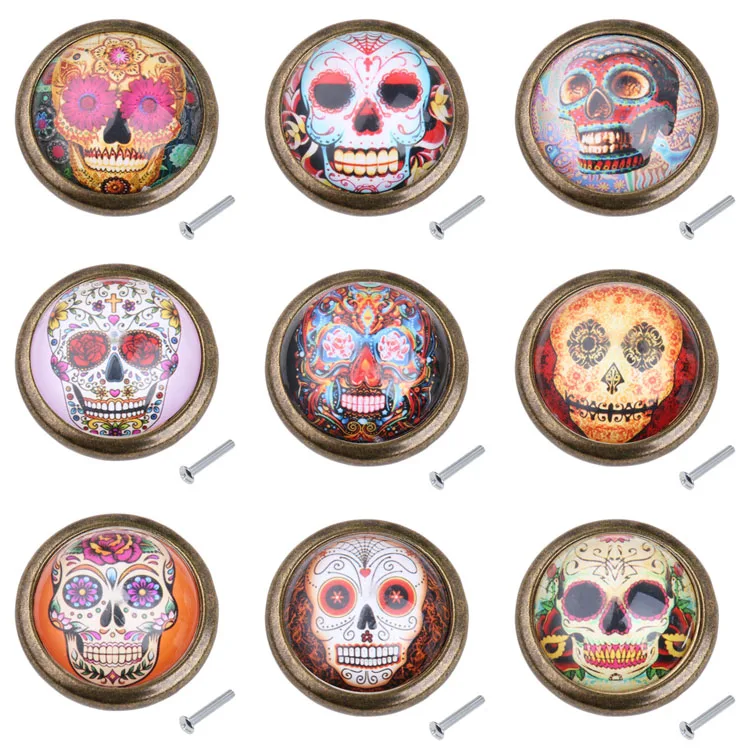 Винтажная ручка в виде черепа Вытяжная для мебели шкафа двери гардероба ящика