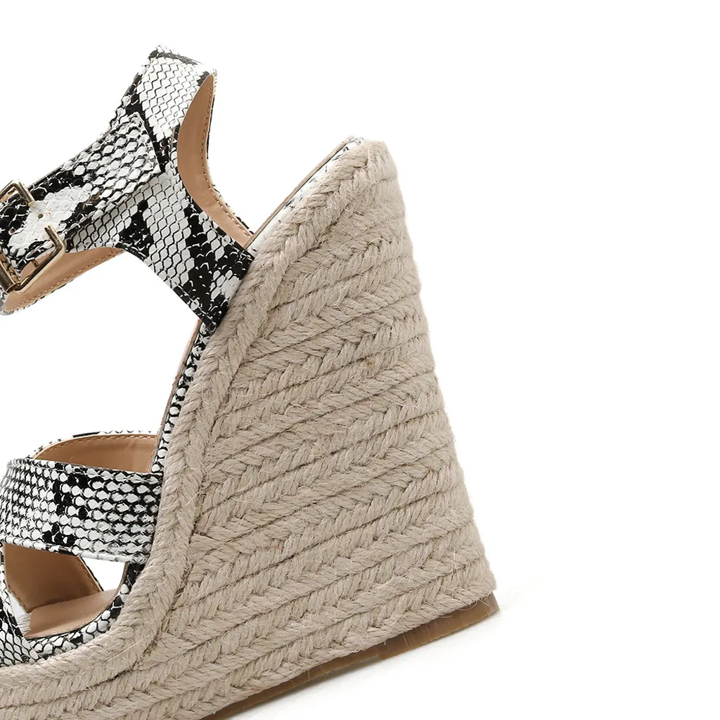 SAGACE/женские босоножки со змеиным узором на платформе Босоножки танкетке Подошва