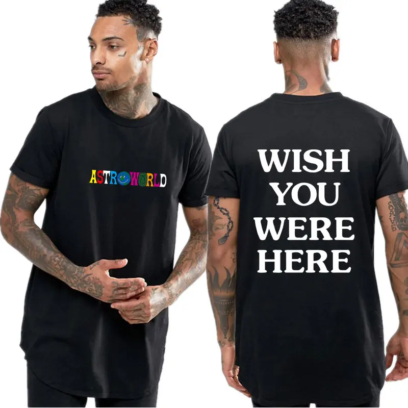 

Новинка Трэвиса Скотта ASTROWORLD Футболка Мужская хип-хоп Женская Харадзюку футболки с надписью WISH YOU WAS HERE