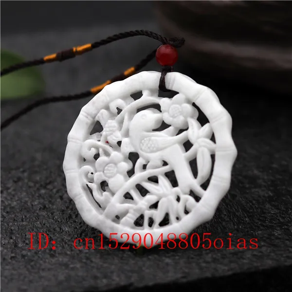 Натуральный белый китайский Нефритовый Цветок Птица кулон ожерелье модное