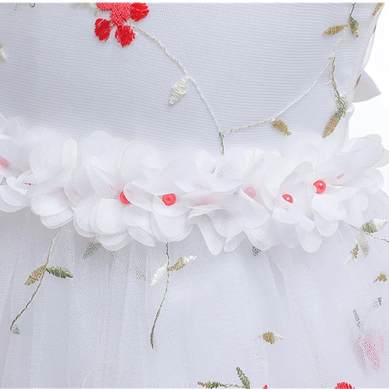 Кружевное официальное вечернее свадебное платье пачка принцессы детская одежда