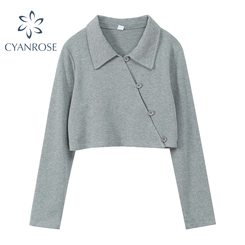 Укороченный кардиган серого и черного цветов уличная одежда свободная