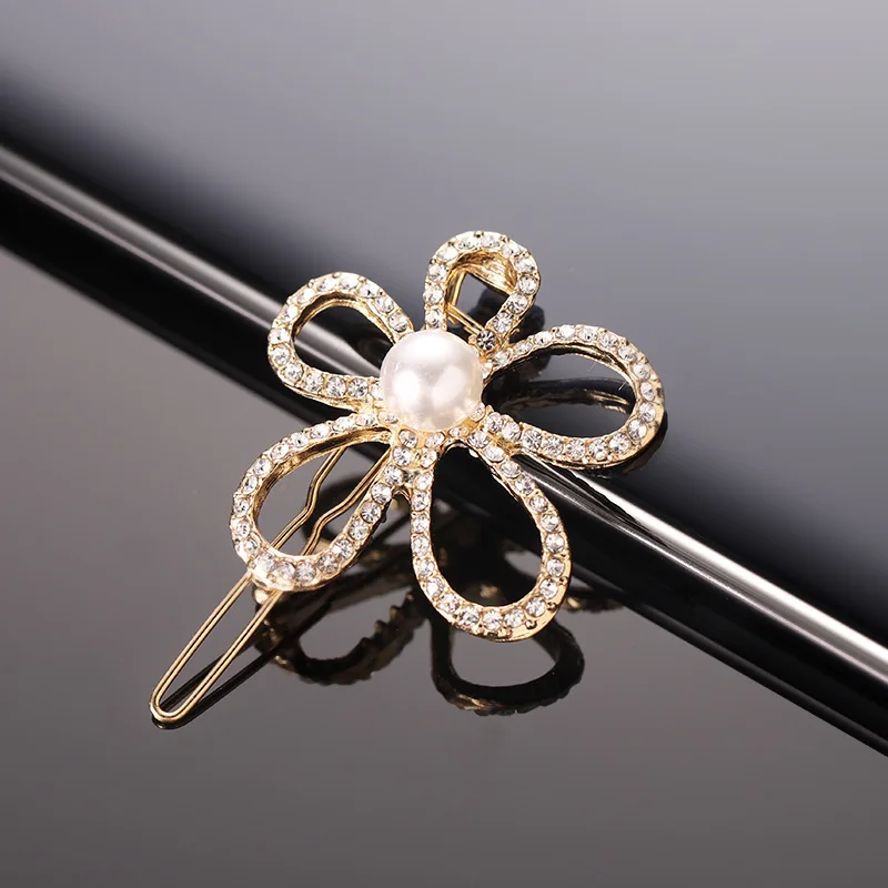 

1Pcs Handmade Pearls Hair Clips Pin for Women Fashion Geometric Flower Barrettes Headwear Girls Sweet Hairpins Hair Accessories