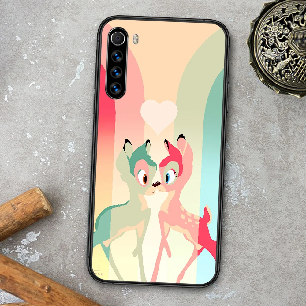 

Lovely Bambis Phone Case For Xiaomi Redmi Note 7 8 8T 9 9S 4X 7 7A 9A K30 Pro Ultra black Hoesjes Soft Back Silicone Bumper