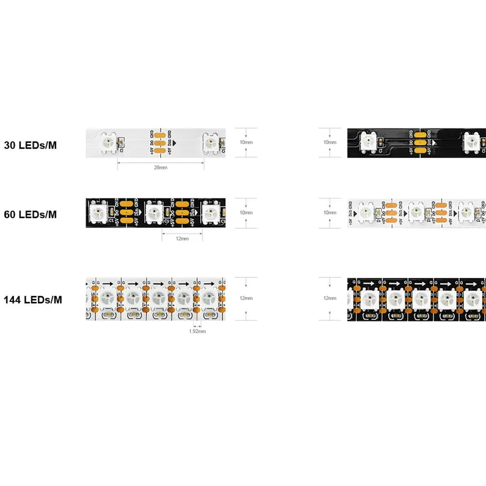 Ws2812b Ws2812 СВЕТОДИОДНАЯ лента SMD 5050 индивидуально Адресуемая умная Волшебная программируемая RGB Светодиодная лента с яркостью светильник