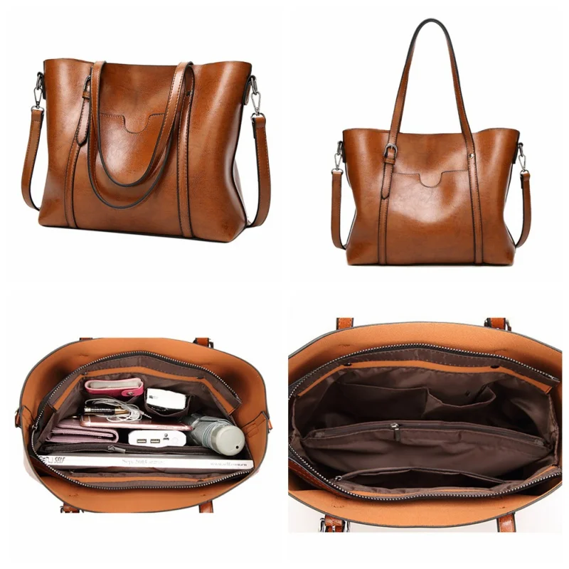 Женская сумка тоут из вощеной кожи большая мессенджер через плечо Лот|Сумки для