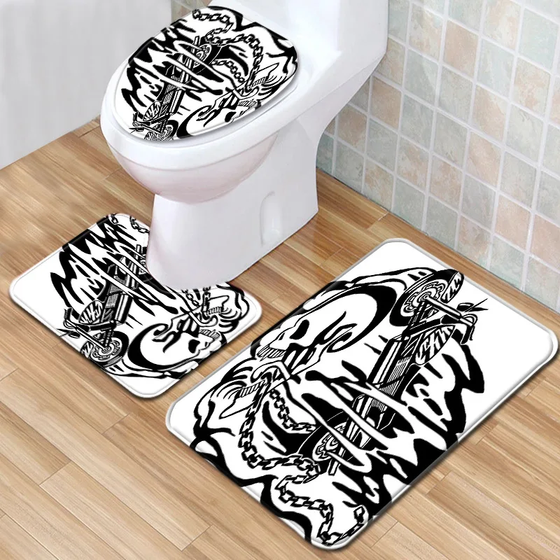 

Домашний скелет, напольный коврик для ванной комнаты, трехсекционный ковер, дверной коврик, дверной коврик, коврик для ванной комнаты, украш...