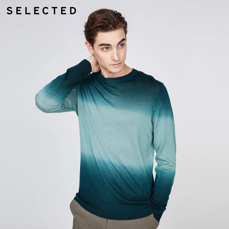 

SELECTED Men's Long-sleeves Knit Gradient Dessign Sweater with Wool S|420124532