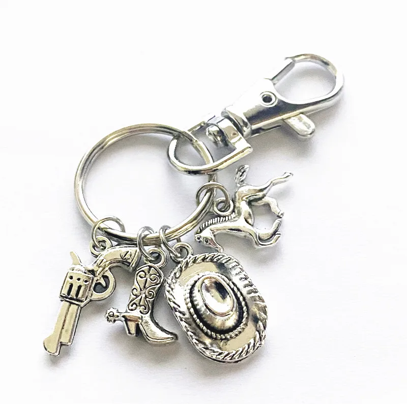 

Fashion Creative Keychains, Pistols, Boots, Hats, Horses, Alloy Key Rings, DIY Jewelry, Gifts for Good Friends