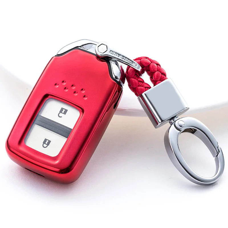 RED-BUCKLE Мягкий защитный чехол для ключей из ТПУ для Honda ELISION CIVIC JADE SPIRIOR ACCORD ODYSSEY, стильный защитный чехол для автомобиля - Название цвета: RED-BUCKLE