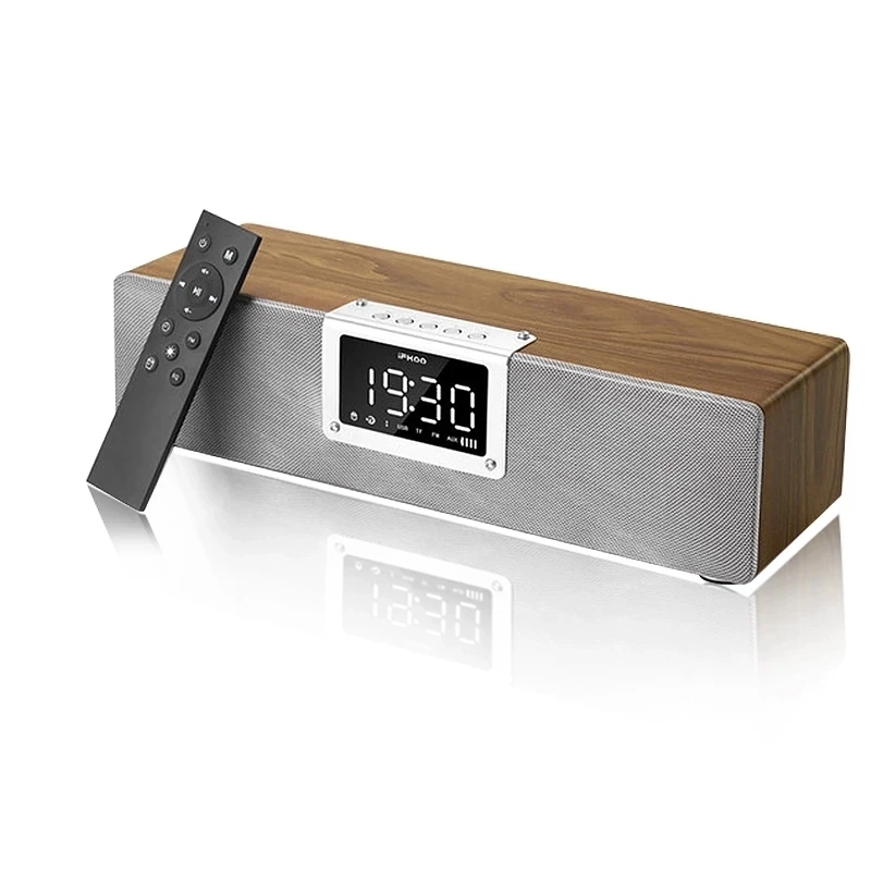 

20W Wooden TV Soundbar Portable Bluetooth Speaker Wireless Column Home Theater Bass Stereo Multi-function Subwoofer with TF FM