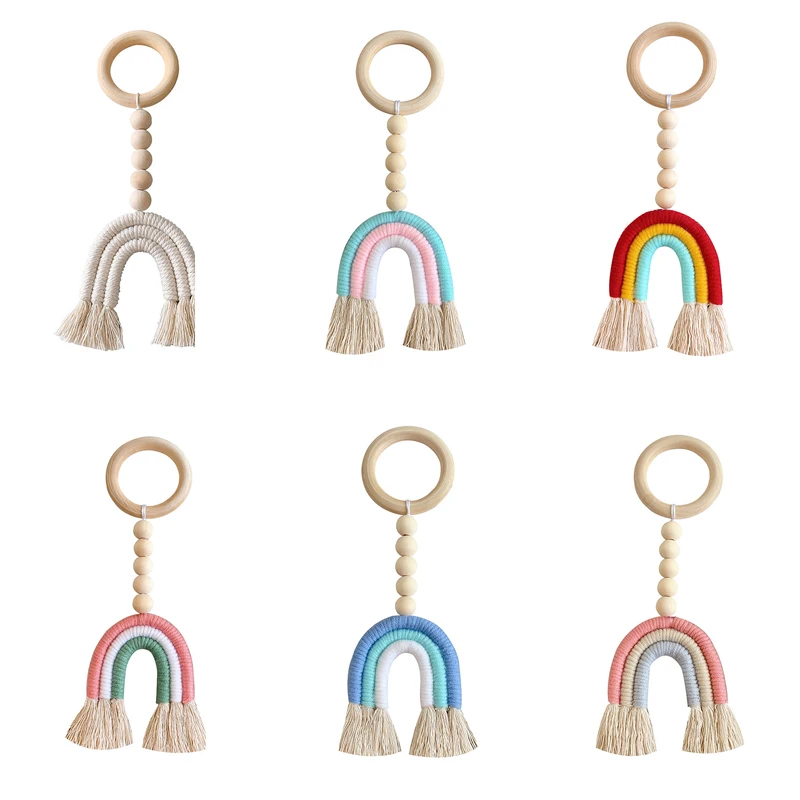 

1 Pc Macrame Rainbow Wall Hanging Decoration Boho Home Decor Party Supplies Baby Shower Dorm Kid Room Bead Tassels Ornaments