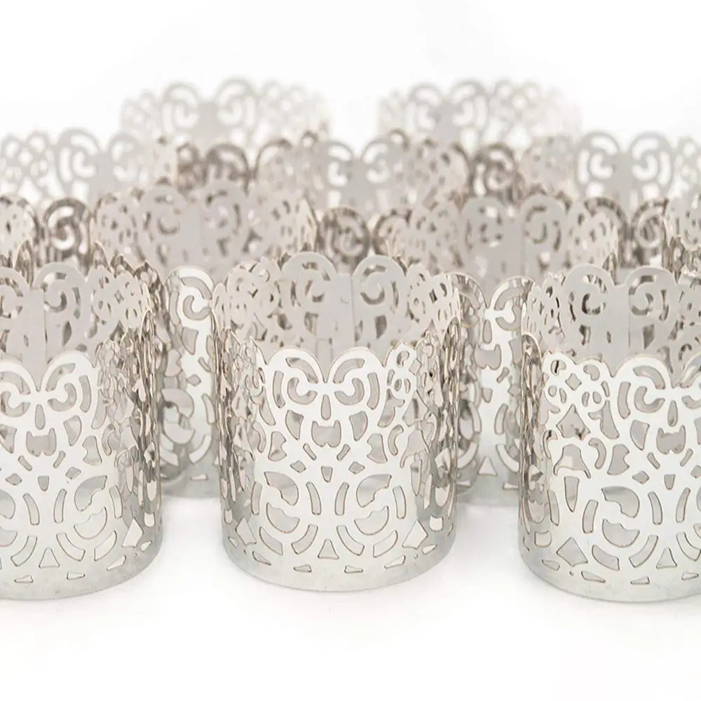 12 шт. бумажные светодиодные абажур с лазерной резкой для свечи листья пустотелый