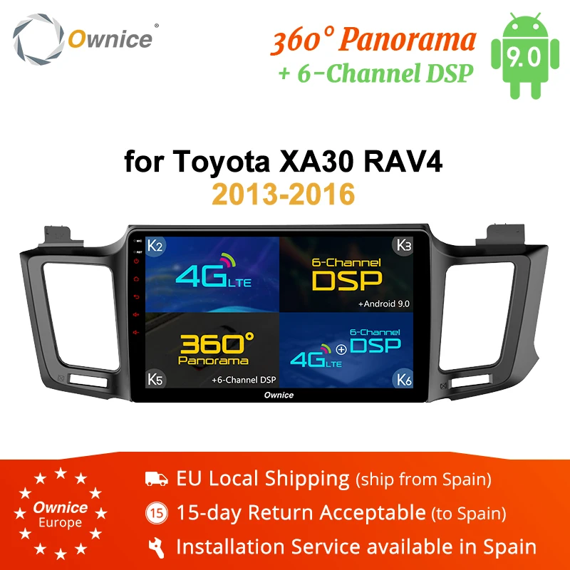 Ownice k3 k5 k6 Android 9,0 Восьмиядерный для Toyota RAV4 2013- автомобильный dvd-плеер навигация gps радио 4G LTE DSP 360 панорама