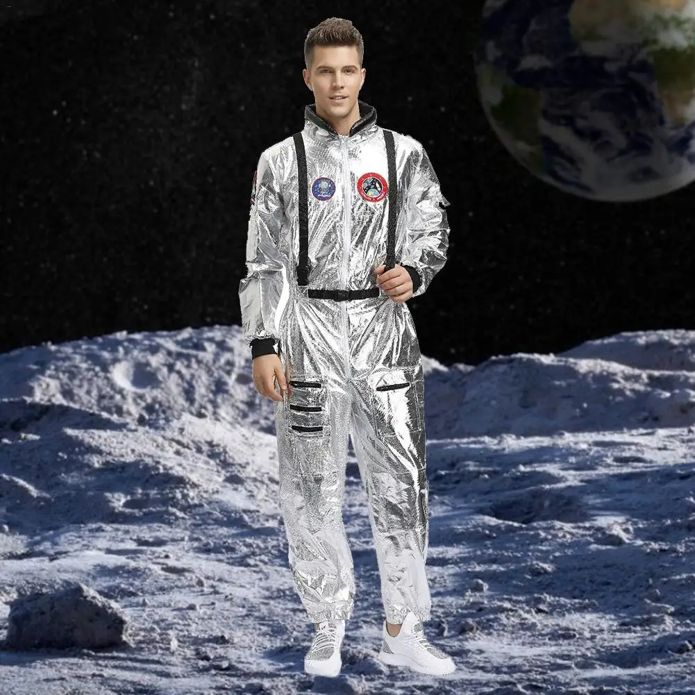 Костюм космонавта, космонавта, карнавальный комбинезон, одежда для вечеринки на Хэллоуин, Рождество, Год, наряды для взрослых мужчин и женщин
