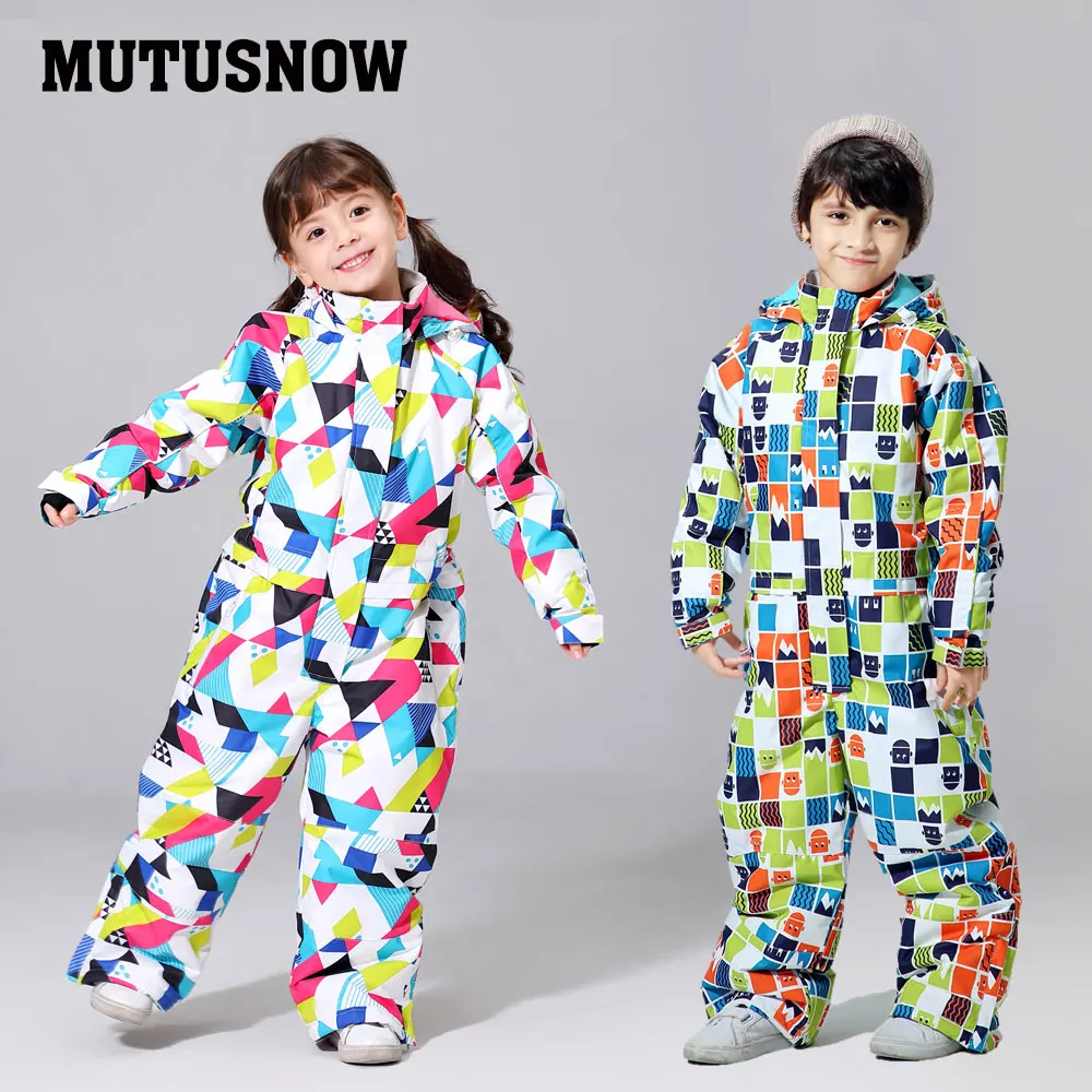 Лыжный костюм MUTUSNOW детский брендовый водонепроницаемый комплект для мальчиков и