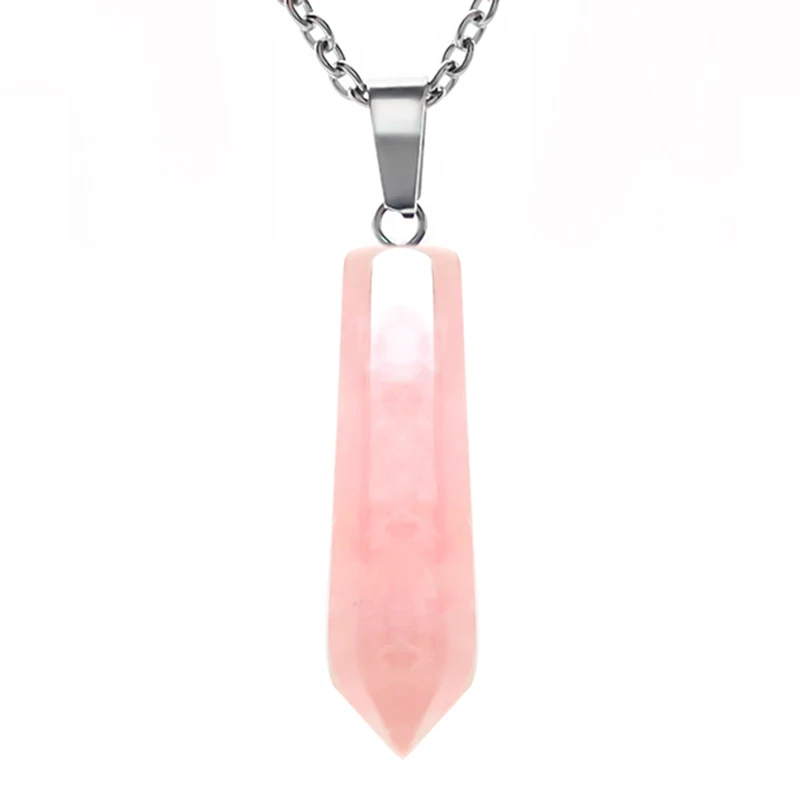 Милое ожерелье с подвеской из розового кварца для женщин корейская бижутерия