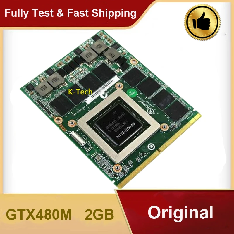 Оригинальная графическая видеокарта GTX480M GTX 480M MXM 3 0 DDR5 2 Гб N11E-GTX-A3 для Clevo W86cu W860cu