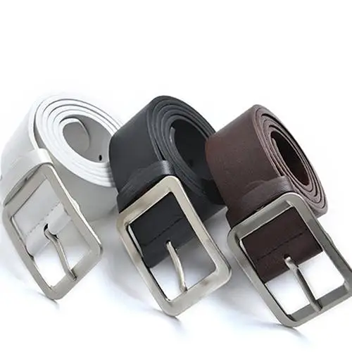 

man belt Men's Fashion Solid Color Faux Leather Buckle Waist Strap Business Casual Belt for men ремень мужской поясок для платья