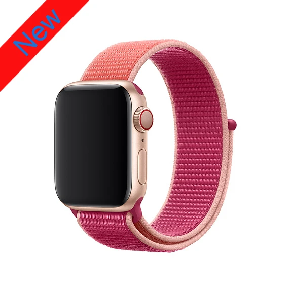 Спортивный нейлоновый ремешок для apple watch 4, apple watch 5, ремешок correa iwatch 44 мм, 40 мм, 38 мм, 42 мм, apple watch series 4, 3, 2, 1 - Цвет ремешка: Pomegranate