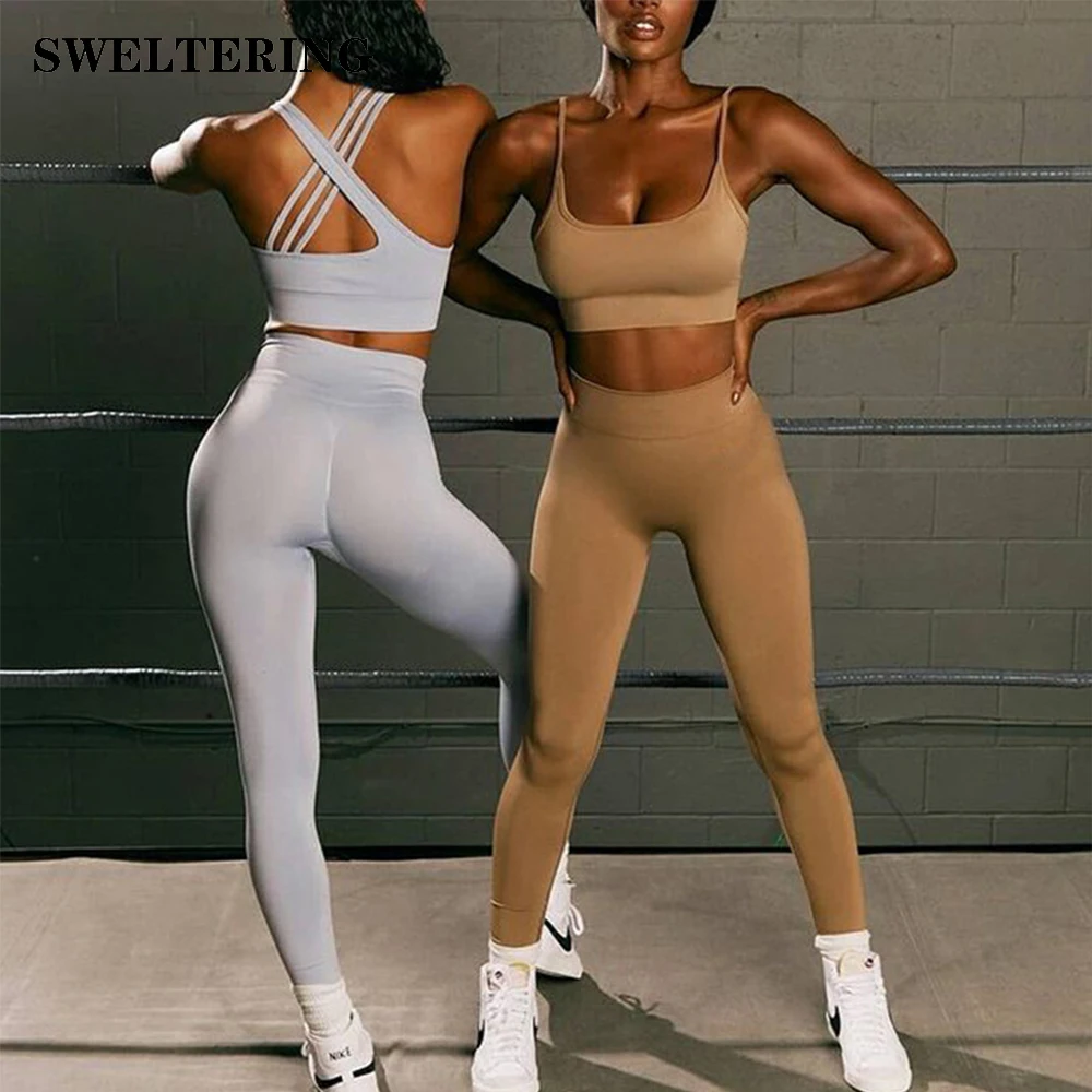 Seamless Yoga Set Woman Tracksuits Gym Workout Clothes Active Wear High Waist Leggings Sexy Sports Bra Fitness Suit Sportswear | Спорт и