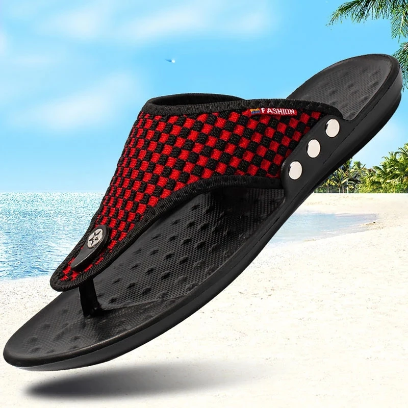 

Free shipping Men Flip Flops Summer Breathable Sandals Shoes For Men Non-slip Rubber Soles Slippers Fashion Outdoor Casual Shoes