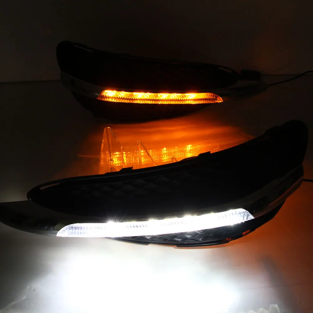 

1 Pair For Mercedes Benz W212 E Class E180 E200 E260 E320 E400 2014 2015 LED DRL Daytime Running Lights Daylight Fog light