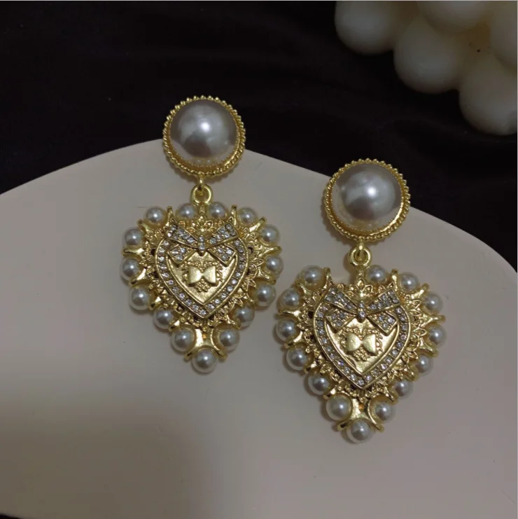 Роскошные винтажные женские серьги в стиле барокко с бантом|Серьги-подвески| |