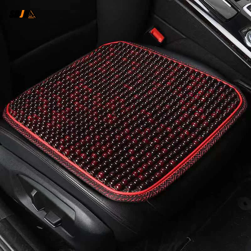 

Natural Wood Bead Car Seat Cushion Summer Car Breathable Cool Pad Chinese Elements Wooden Beads Car Seat Cover Car Accessories