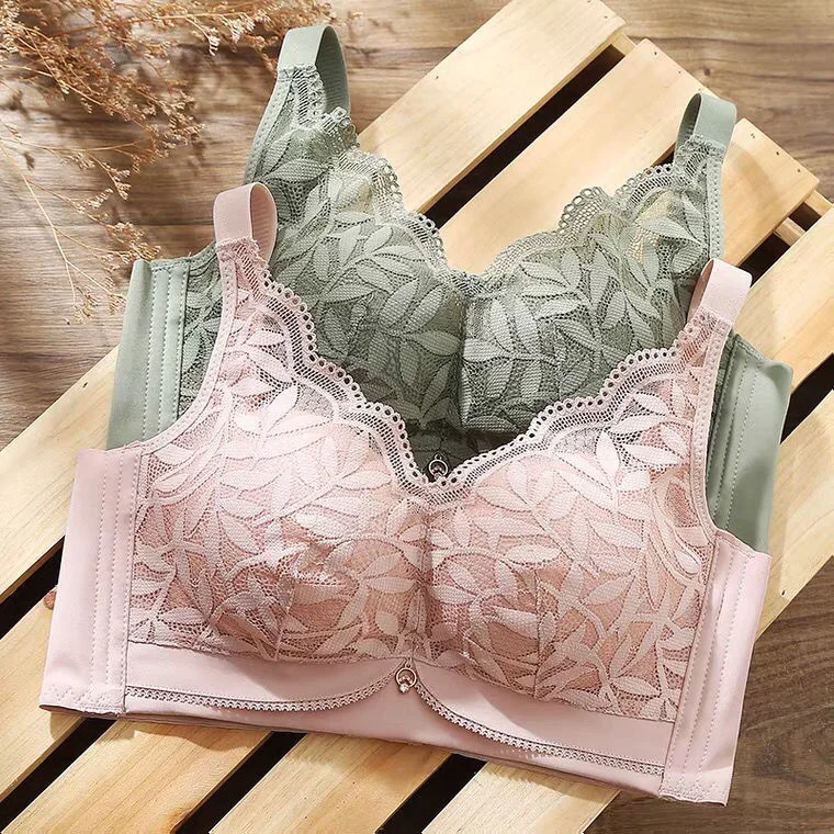 

Underwear Women's Small Breasts Gather Without Steel Rings, Adjusted Traceless Lace Underwear Women Gather Bra, Show Chest and