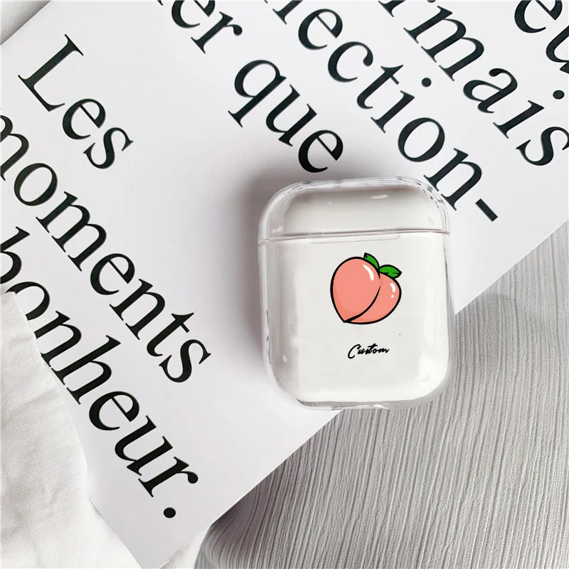 Прозрачные чехлы для Airpods Cute panda Custom Name прозрачные мягкие чехлы для AirPods Чехлы Защитные беспроводные наушники чехол