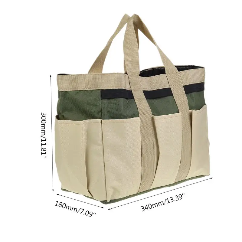 

Multi-function Oxford Cloth Garden Plant Tool Bag Pouch Toolkit Tote Organizer with 8 Pockets Carrier