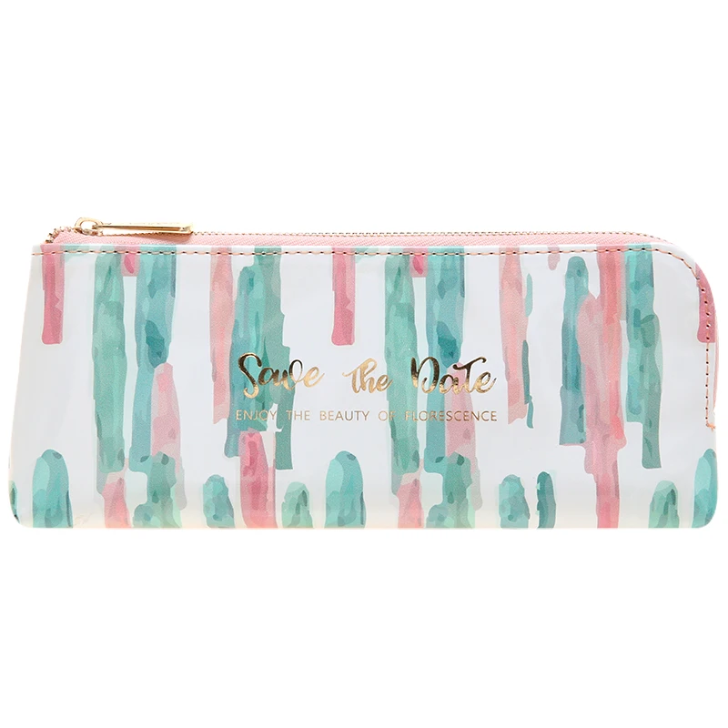Never Leopard Grain Pen Case Tropic Cute Pencil Pouches Leather Large Capacity Bag School &amp office Supplies Stationery | Канцтовары