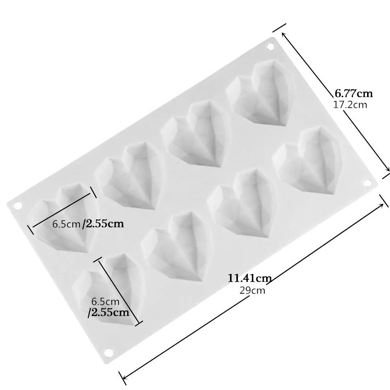 Алмазная любовь сердце фигурные силиконовые формы для губчатых тортов мусс