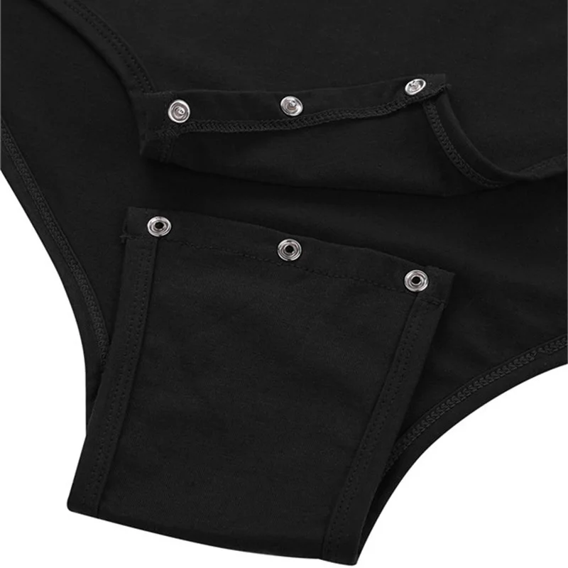 Men Adults Baby One Piece Round Neck Short Sleeves Press Crotch T-shirt Bodysuit Lingerie Diaper Lovers Romper Pajamas Jumpsuit