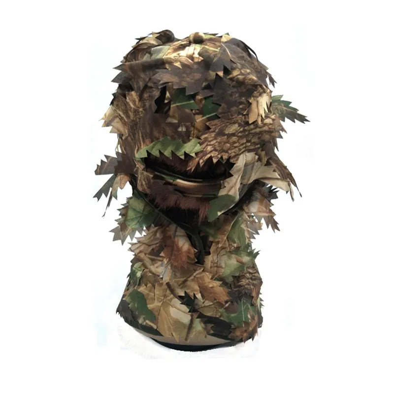 Маска для лица камуфляжная маска 3D в виде листьев искусственная Турецкая шляпа