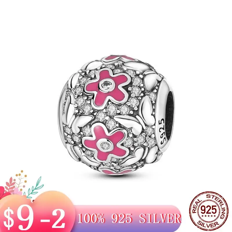 

Independent Design New 925 Sterling Silver Pavé butterfly daisy Charm Fit Original Pandora Bracelet Making DIY Jewelry For Women