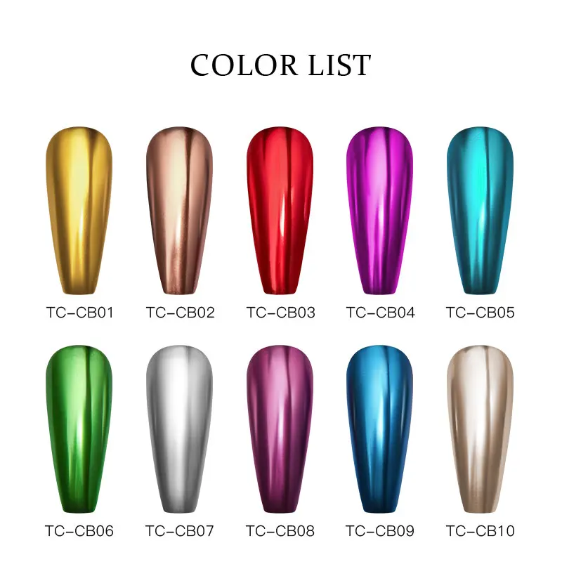 10 шт./компл. 8 мл зеркальный лак для ногтей красный золотой серебряный блестящий