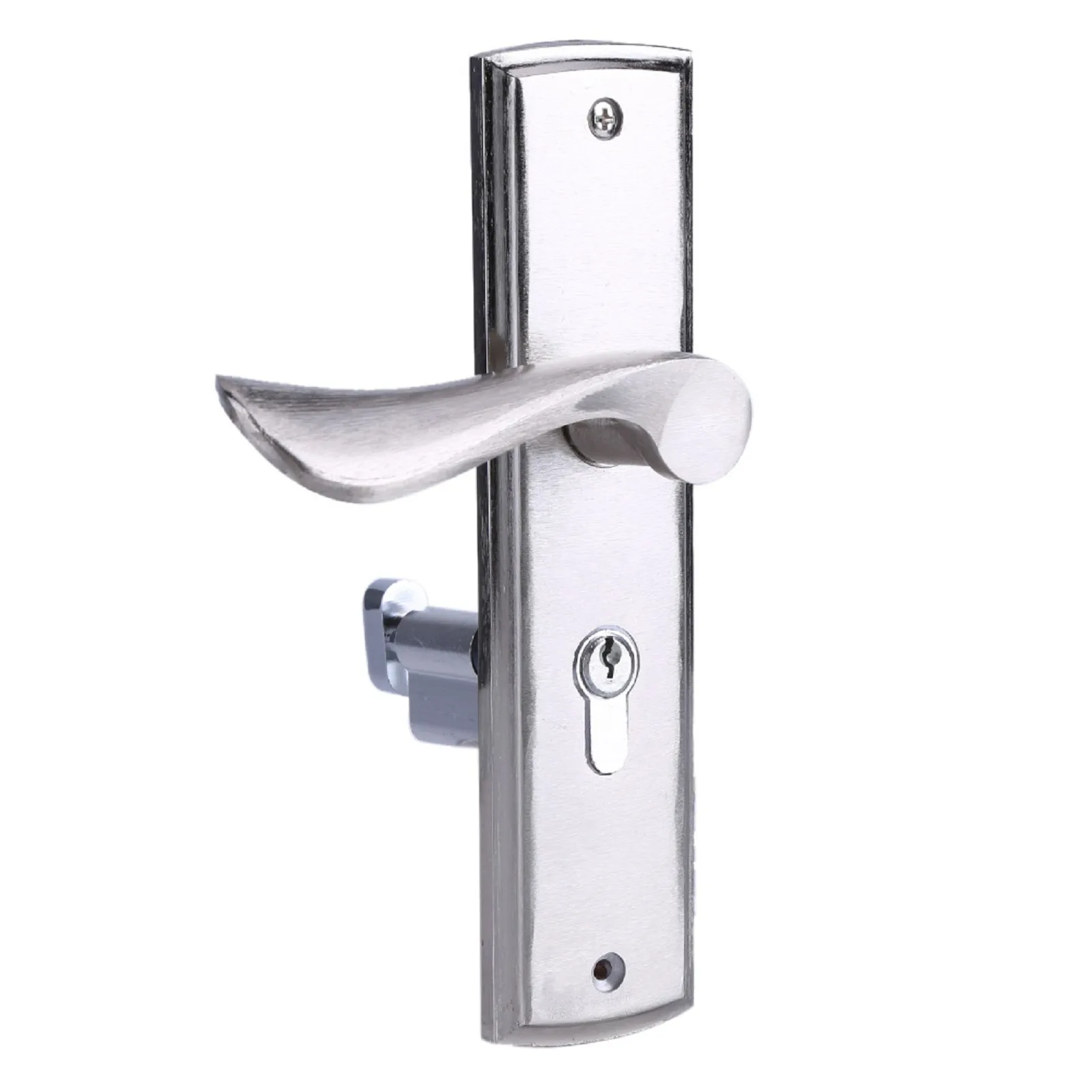 Серебристая прочная дверная ручка цилиндр передняя и задняя защелка Домашняя