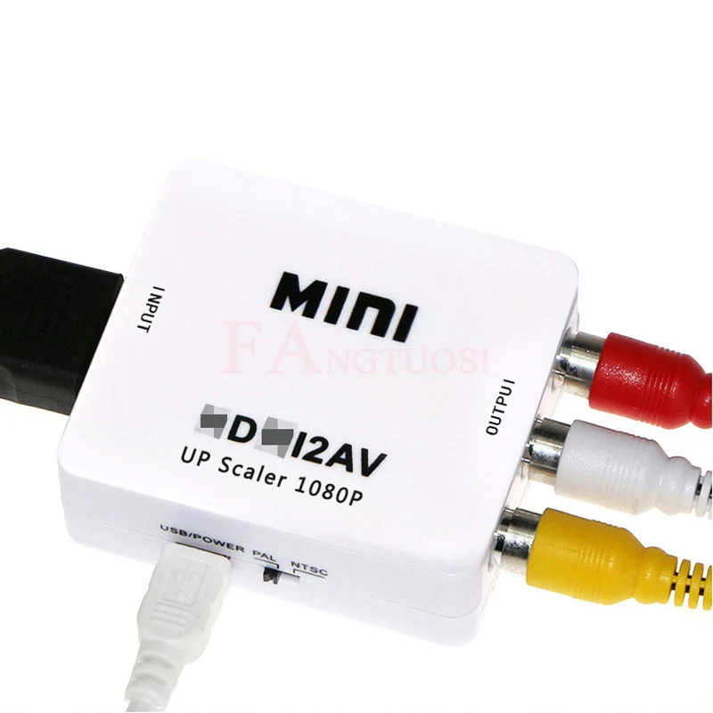 Новый HDMI совместимый с RCA AV/CVBS адаптер HD 1080P Композитный конвертер для видео мини