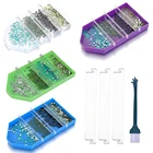 Лоток для алмазной живописи, пластиковая пластина большой емкости с перегородками и щеткой для чистки, для вышивки крестиком, аксессуары для алмазной живописи