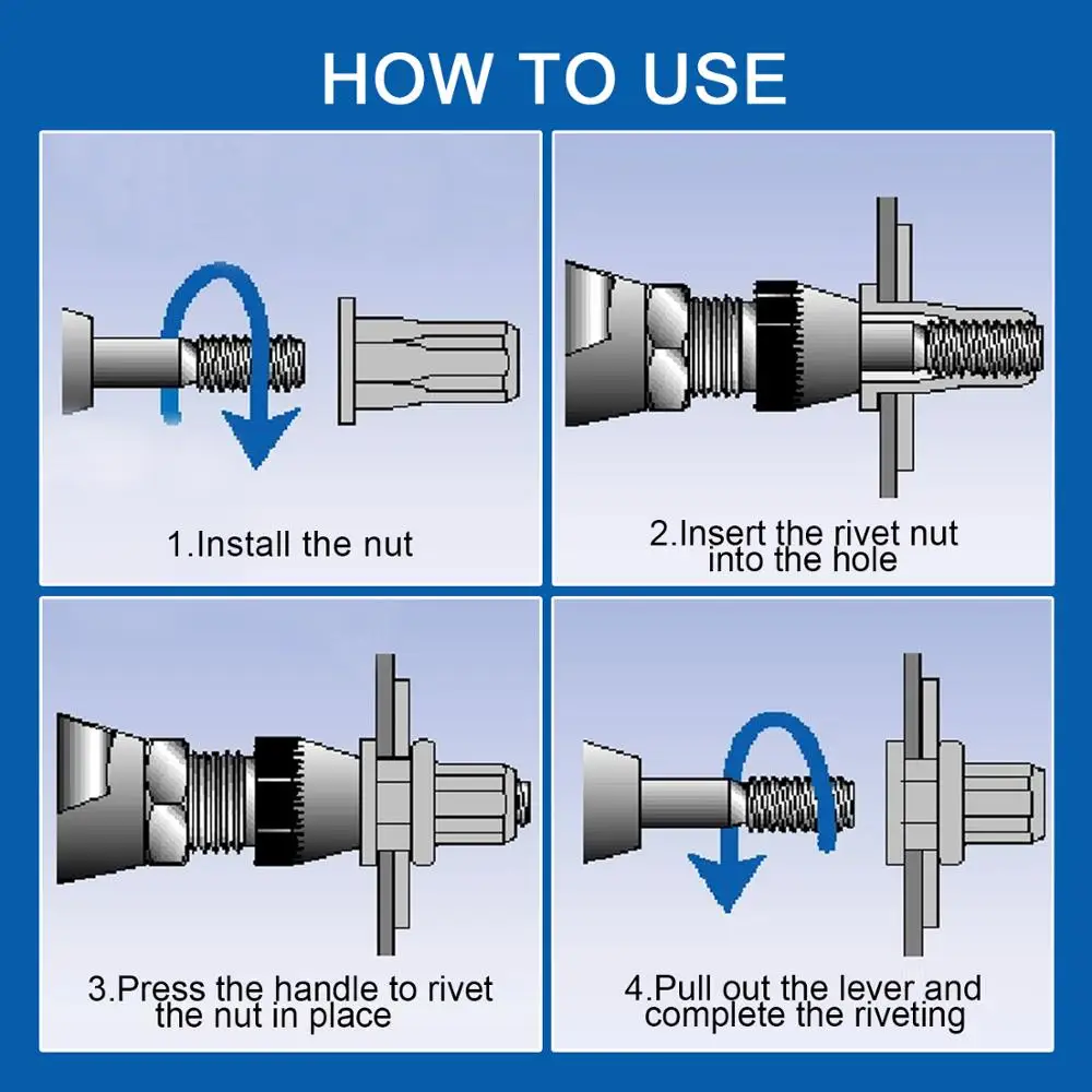 

NINDEJIN 2-30pcs flat head rivet nut stainless steel m3 m4 m5 m6 m8 m10 m12 rivnut zinc plated cap rivet threaded nut