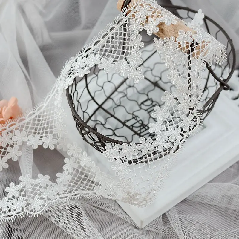 1 м изысканные шелковые ресницы цвета слоновой кости из полиэстера кружевные