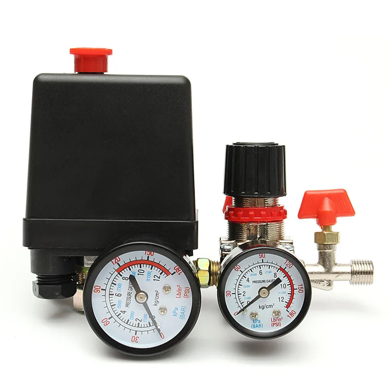120psi воздушный компрессор давление клапан переключатель коллектор рельеф регулятор измерительные приборы аксессуары для освещения переключатели